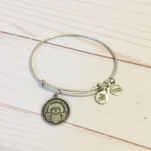 Alex and Ani Silver Claddagh Charm Bangle